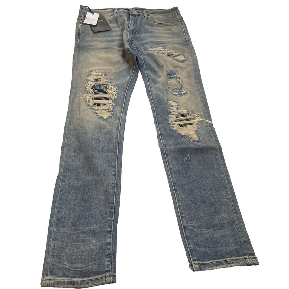 Embellish New York Mens Jeans 32x33 Distressed Slim EMBH0L21-12 Designer